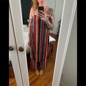 Free People rainbow striped two piece.